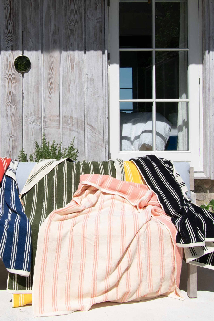 Retro Stripe håndklæde - Pink/Cream